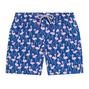 Tom & Teddy Rose Flamingos Classic Swim Shorts - Size Boys 11/12